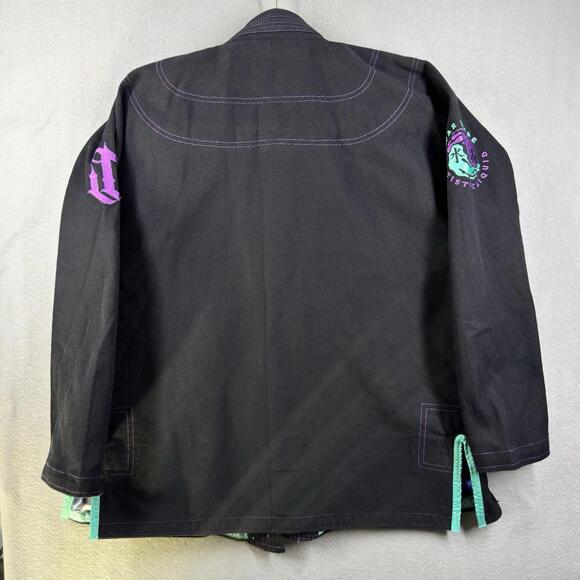 War Tribe jiujitsu w2 WOMEN’s Artistic Liquid Black Gi Top only - Picture 8 of 9